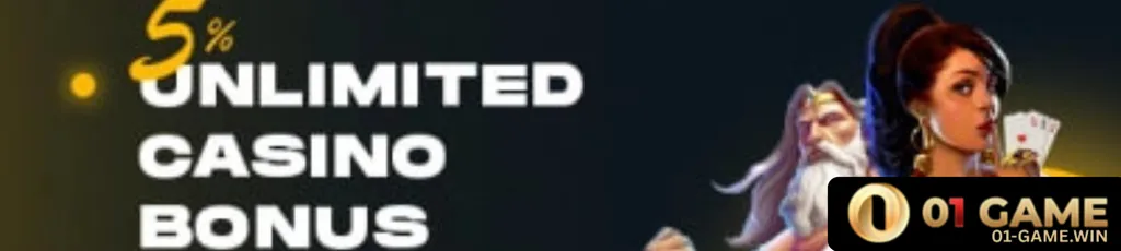 Bonus banner at 01 GAME Casino
